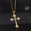 Retro Punk Cross Copper Geometric Pendant Necklace With Electroplating O Subchain For Unisex