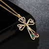Retro Punk Cross Copper Geometric Pendant Necklace With Electroplating O Subchain For Unisex