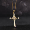 Retro Punk Cross Copper Geometric Pendant Necklace With Electroplating O Subchain For Unisex