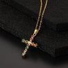 Retro Punk Cross Copper Geometric Pendant Necklace With Electroplating O Subchain For Unisex