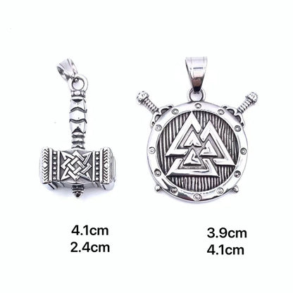 Retro Punk Crow Wolf Symbol 304 Stainless Steel Inlay Zircon Men'S Charms Pendant Necklace