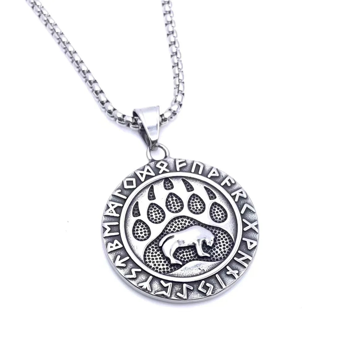 Retro Punk Crow Wolf Symbol 304 Stainless Steel Inlay Zircon Men'S Charms Pendant Necklace