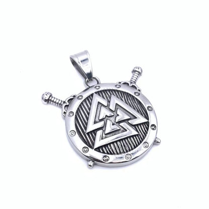 Retro Punk Crow Wolf Symbol 304 Stainless Steel Inlay Zircon Men'S Charms Pendant Necklace