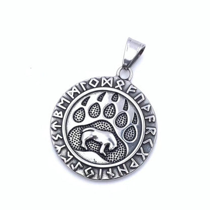 Retro Punk Crow Wolf Symbol 304 Stainless Steel Inlay Zircon Men'S Charms Pendant Necklace