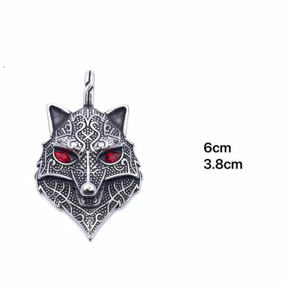 Retro Punk Crow Wolf Symbol 304 Stainless Steel Inlay Zircon Men'S Charms Pendant Necklace