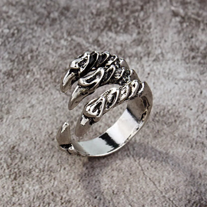 Retro Punk Eagle Claw Adjustment Open Ring