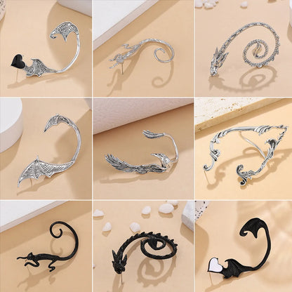 Retro Punk Elf Flying Dragon Ear Hanging Creative Cat Bat Ear Bone Clip Single