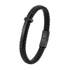 Retro Punk Geometric 316L Stainless Steel  Leather Men'S Wristband Men Cord & Leather Bracelets