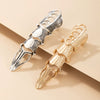 Retro Punk Geometric Alloy Long Joint Ring With Pointed Four Section Design Electroplated Unisex Fashion Jewelry