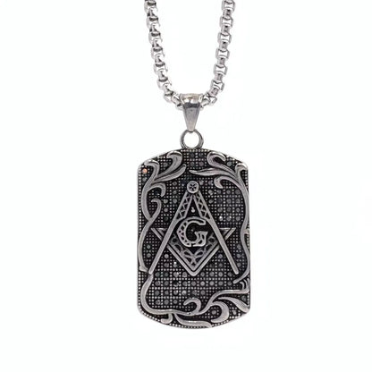 Retro Punk Geometric Symbol 304 Stainless Steel Men'S Charms Pendant Necklace