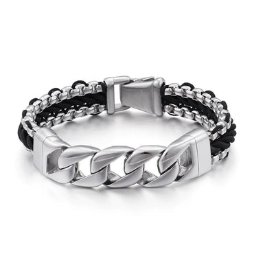 Retro Punk Geometric Titanium Steel Men'S Bracelets