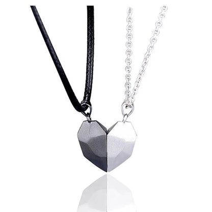 Retro Punk Heart Shape Stainless Steel Plating Silver Plated Pendant Necklace