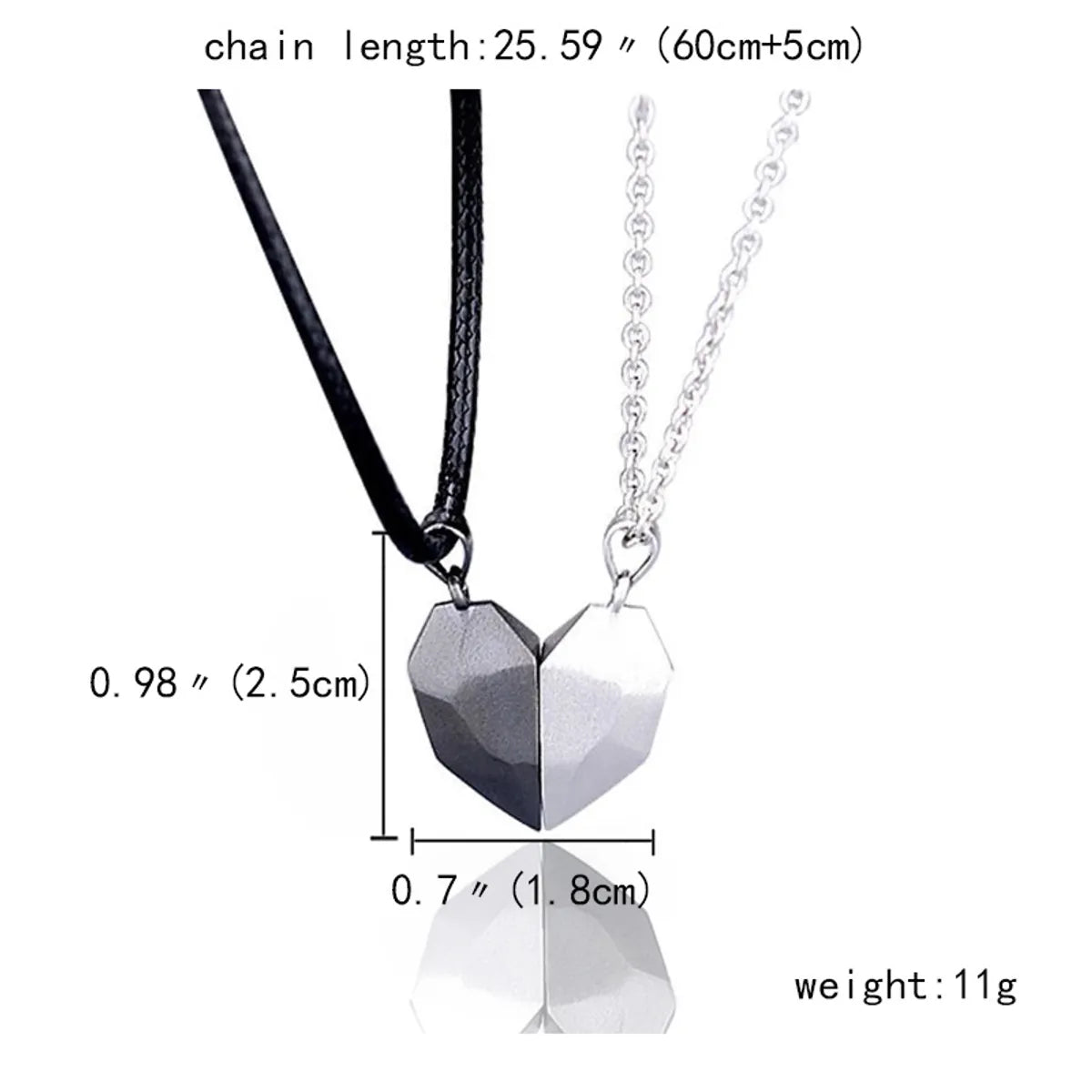 Retro Punk Heart Shape Stainless Steel Plating Silver Plated Pendant Necklace