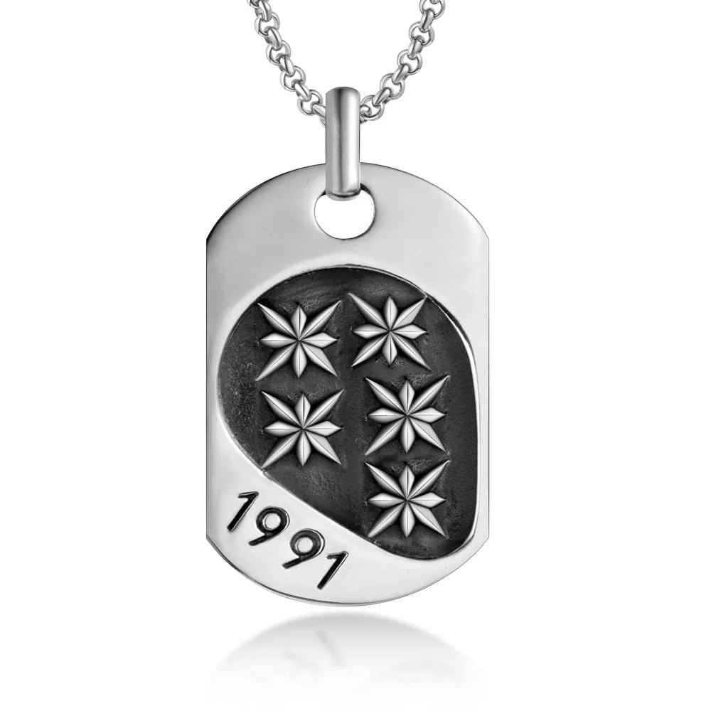 Retro Punk Hexagram Letter 304 Stainless Steel Polishing Men'S Pendant Necklace