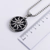 Retro Punk Hip Hop Stainless Steel Sun God Sunflower Doll Pendant Men's Necklace With Electroplating