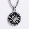 Retro Punk Hip Hop Stainless Steel Sun God Sunflower Doll Pendant Men's Necklace With Electroplating