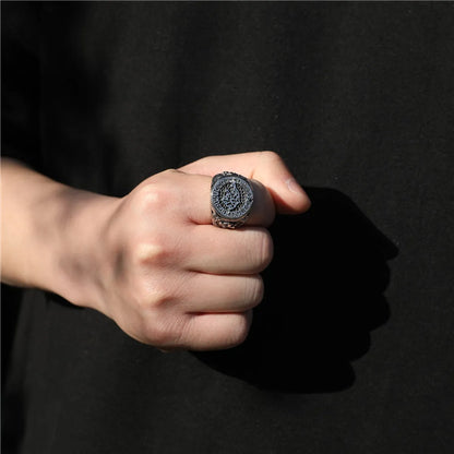 Retro Punk Letter 304 Stainless Steel Irregular Men'S Rings