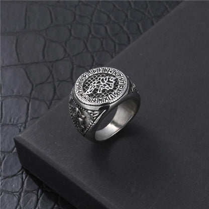 Retro Punk Letter 304 Stainless Steel Irregular Men'S Rings