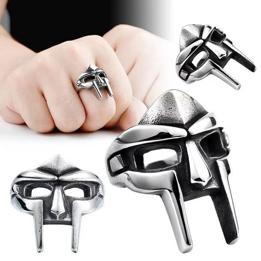 Retro Punk Mask Alloy Plating Silver Plated Men'S Rings