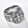Retro Punk Men's Titanium Steel Cross Ring With Geometric Pattern And Electroplating Treatment
