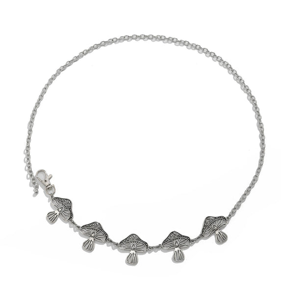 Retro Punk Metal Mushroom Crescent Heartshaped Waist Chain Body Chain For Female