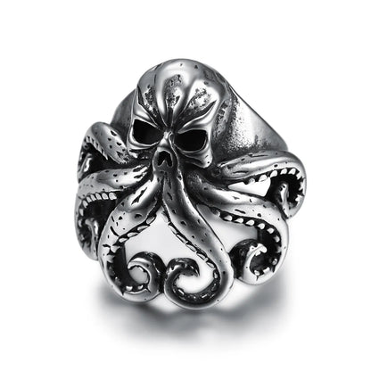 Retro Punk Octopus 304 Stainless Steel Polishing Men'S Rings