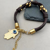 Retro Punk Palm Eye Stainless Steel Enamel Plating Gold Plated Bracelets
