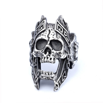 Retro Punk Rhombus Skull 304 Stainless Steel Enamel Men'S Rings