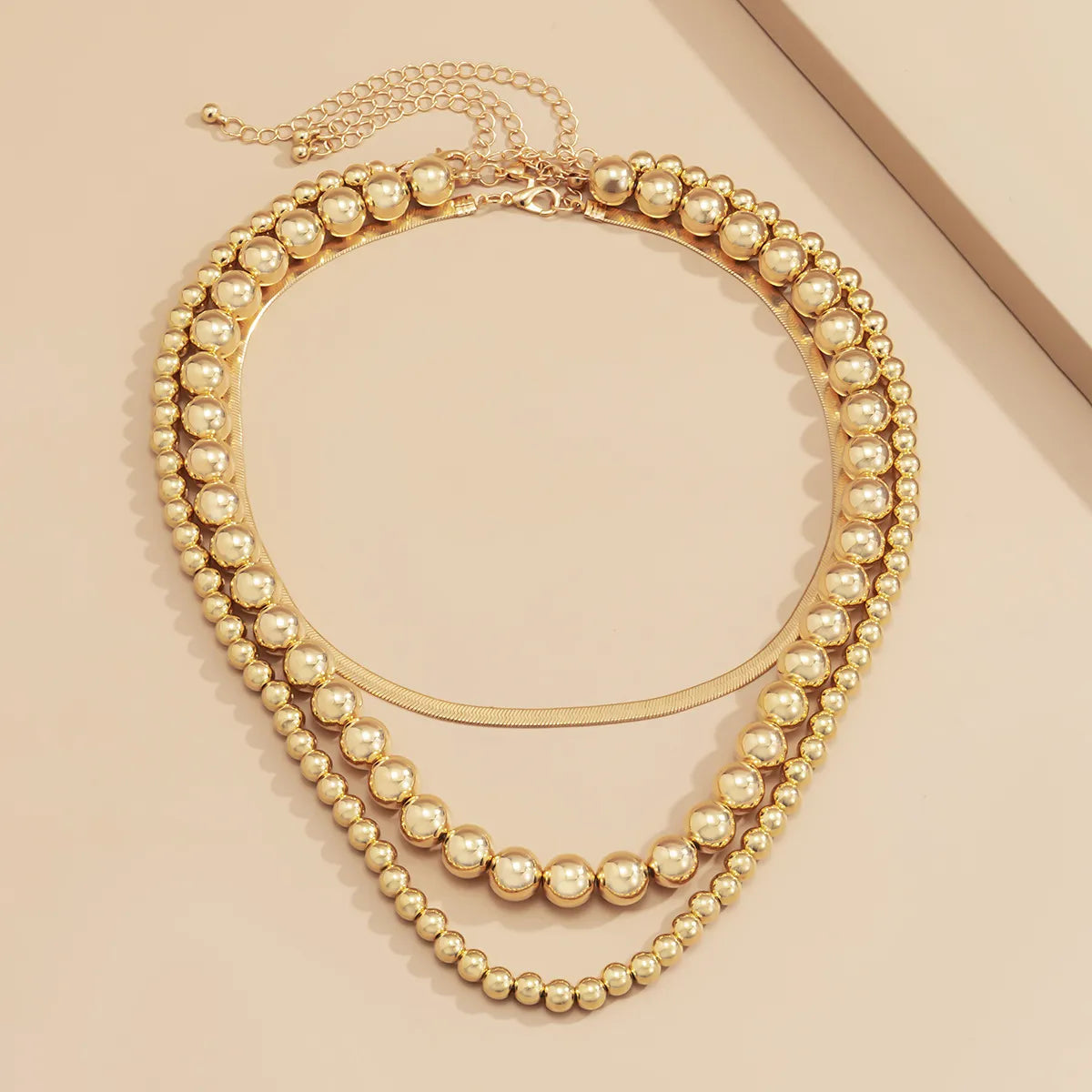 Retro Punk Round Bead Multi-layer Necklace