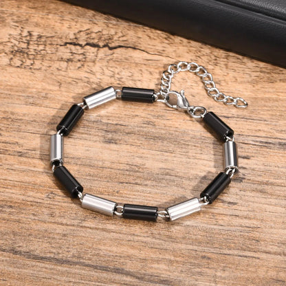 Retro Punk Simple Style Square 201 Stainless Steel Women'S Bracelets