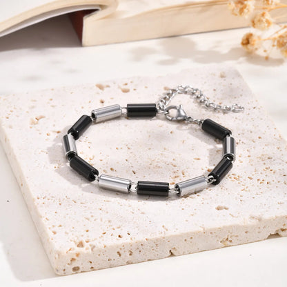 Retro Punk Simple Style Square 201 Stainless Steel Women'S Bracelets