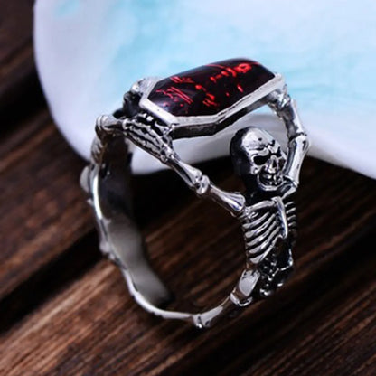 Retro Punk Skeleton Alloy Plating Men'S Rings