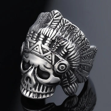 Retro Punk Skull 304 Stainless Steel Men'S Rings