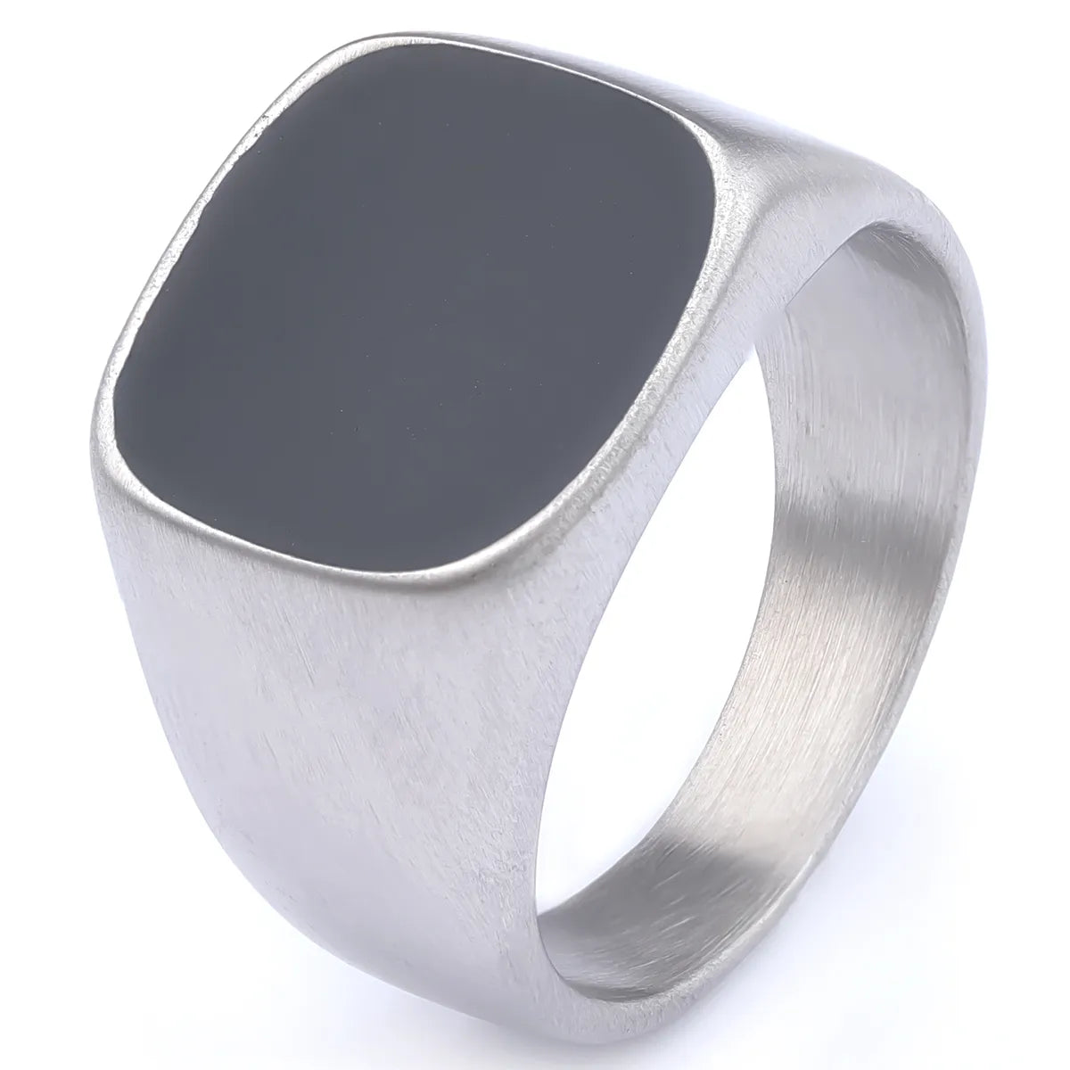 304 Stainless Steel Retro Punk Plating Solid Color Rings