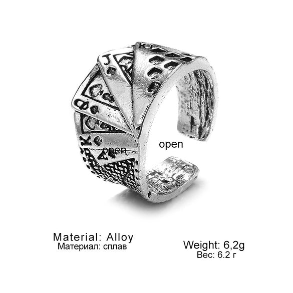 Retro Punk Style Alloy Cast Ring