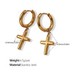 Retro Punk Style Geometric 316L Stainless Steel Electroplated Earrings For Men And Women