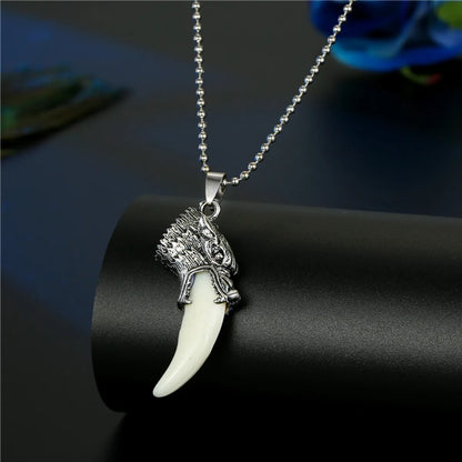 Retro  Punk Style Wolf Tooth Animal  Necklace