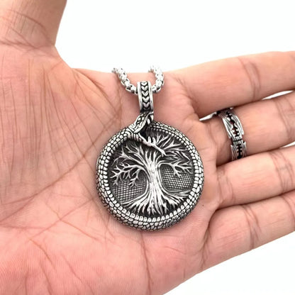 Retro Punk Tree 304 Stainless Steel Men'S Charms Pendant Necklace