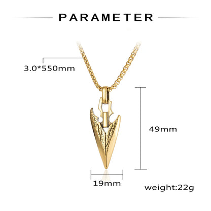 Retro Punk Triangle 304 Stainless Steel Men'S Pendant Necklace