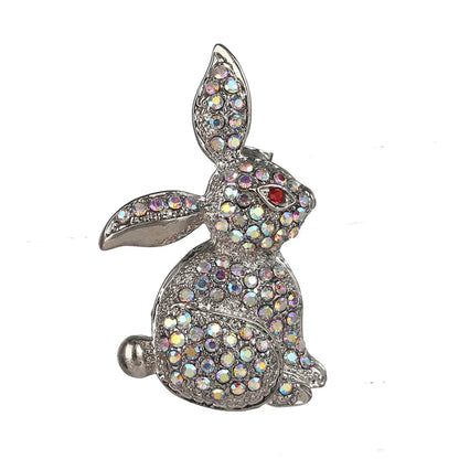 Retro Rabbit Carrot Alloy Enamel Artificial Rhinestones Women'S Brooches