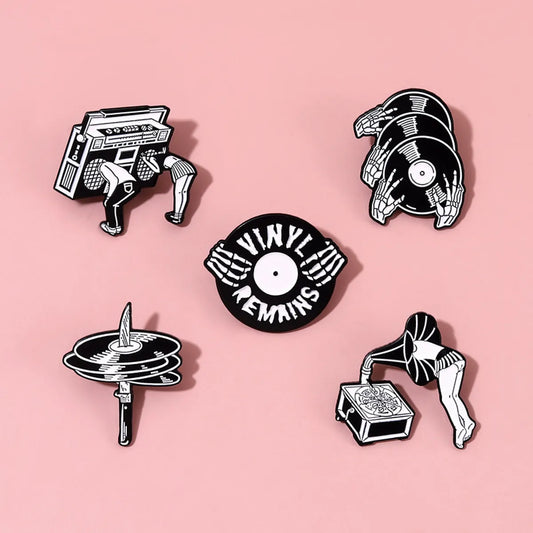 Retro Radio Disc Alloy Plating Unisex Brooches