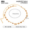 Retro Resin Gemstone Patchwork Waist Chain With Irregular Alloy Metal Edging And Lobster Clasp For Women