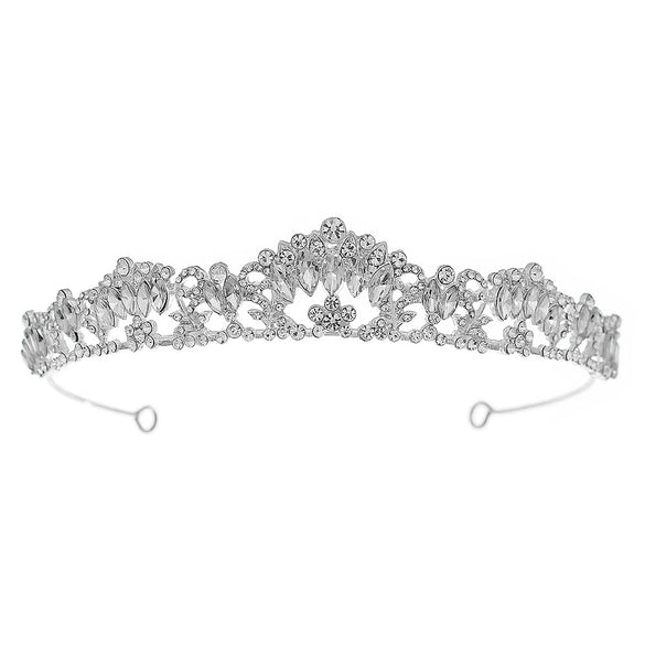 Retro Rhinestone Drop Shape Bridal Crown Electroplated Minimalist Party Headdress For Women Wedding And Birthday Gift Accessory