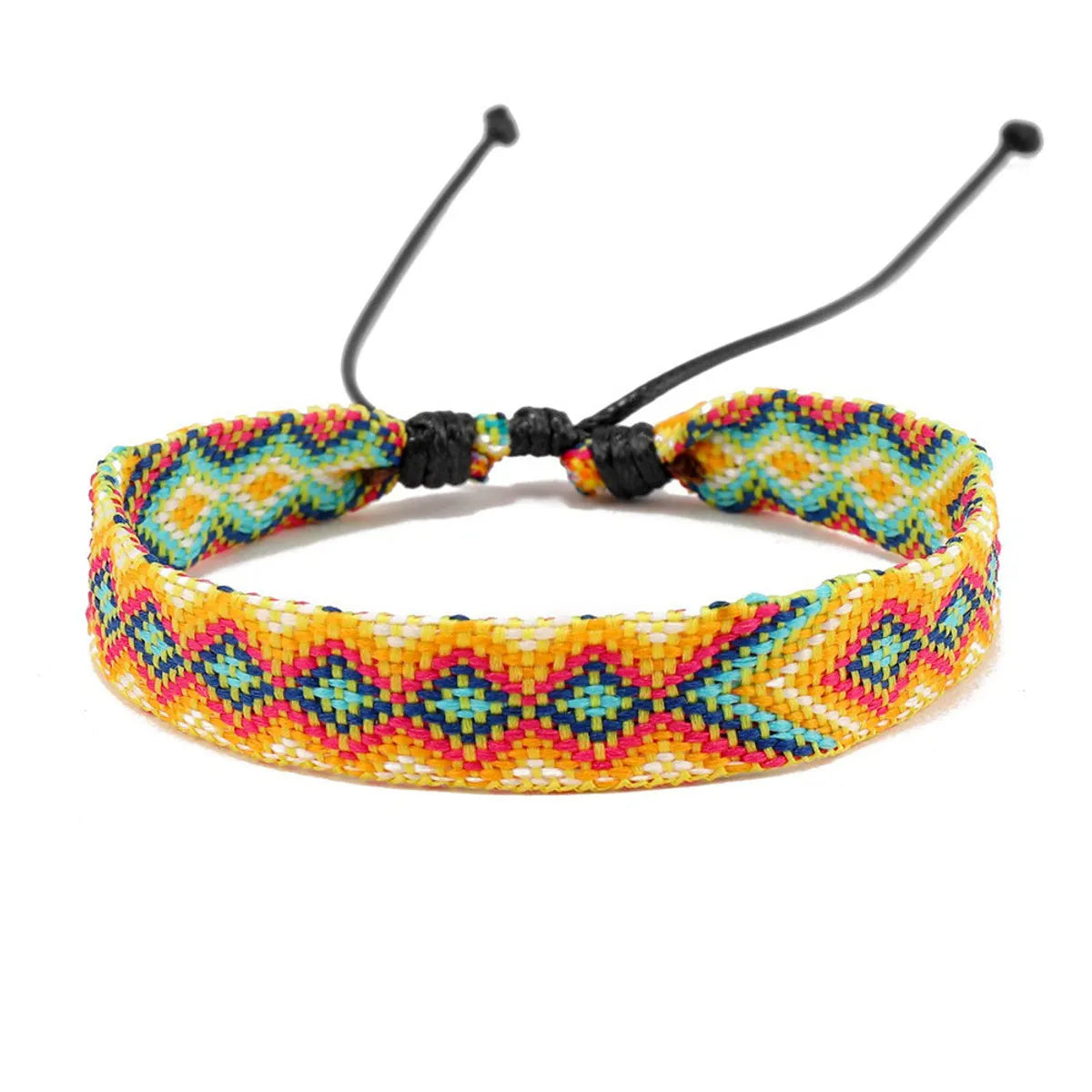 Retro Rhombus Nylon Handmade Women'S Bracelets