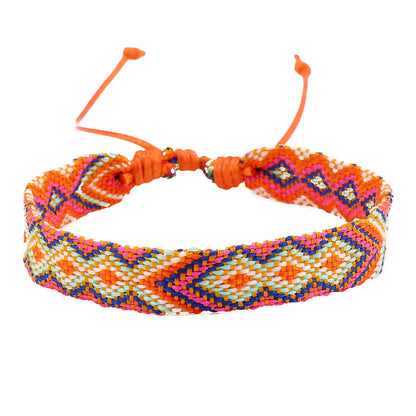 Retro Rhombus Nylon Handmade Women'S Bracelets