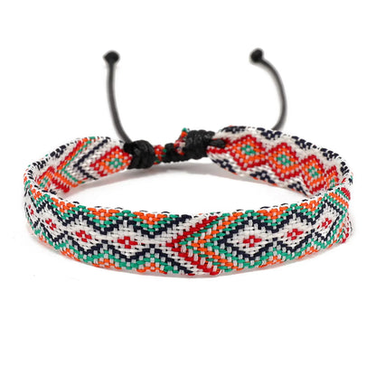 Retro Rhombus Nylon Handmade Women'S Bracelets