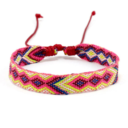 Retro Rhombus Nylon Handmade Women'S Bracelets