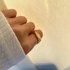 304 Stainless Steel 18K Gold Plated Retro Plating Rhombus Rings