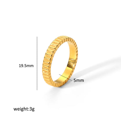 Retro Roman Style Circle Gear Stainless Steel Plating 18k Gold Plated Rings Earrings