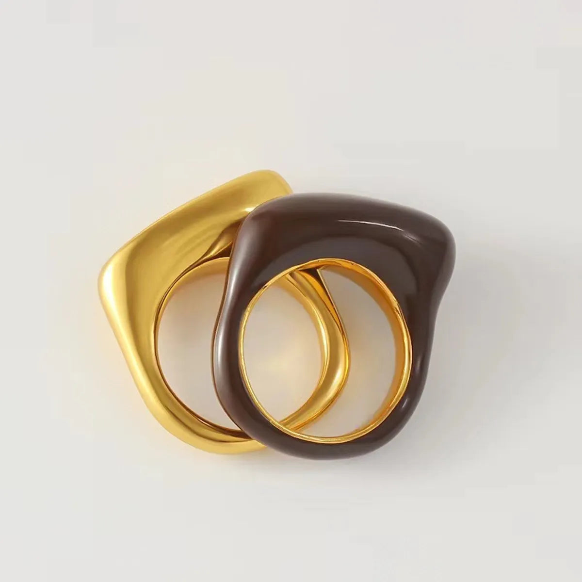 Retro Roman Style Geometric Copper Plating Rings